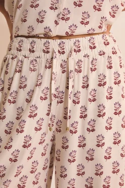 Pantalon de pyjama élastiqué à motifs