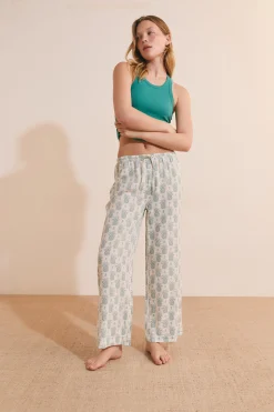 Pantalon de pyjama 7/8 à motifs