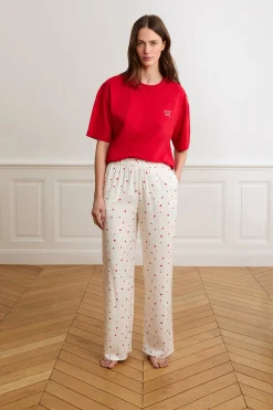 Pantalon de pyjama à motifs cœurs