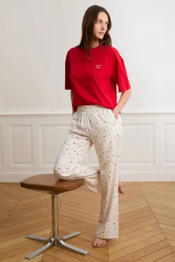 Pantalon de pyjama à motifs cœurs