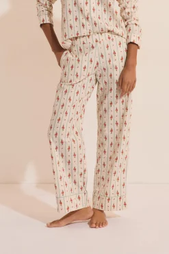 Pantalon de pyjama à motifs fleuris en coton
