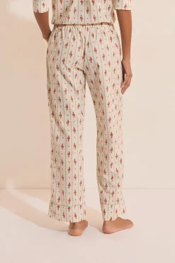 Pantalon de pyjama à motifs fleuris en coton