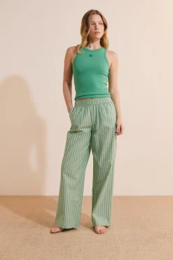 Pantalon de pyjama à rayures en coton