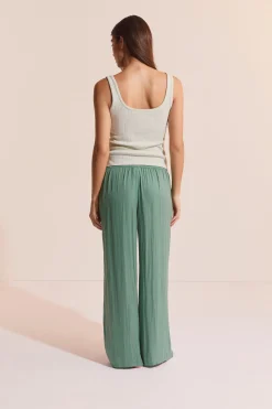 Pantalon de pyjama satiné coupe large