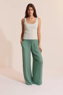 Pantalon de pyjama satiné coupe large