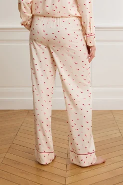 Pantalon de pyjama satiné à motifs bisous