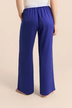 Pantalon de pyjama taille élastique "move, smile, sleep