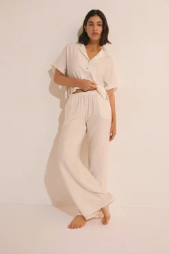 Pantalon de pyjama texturé élastiqué