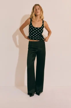 Pantalon droit satiné