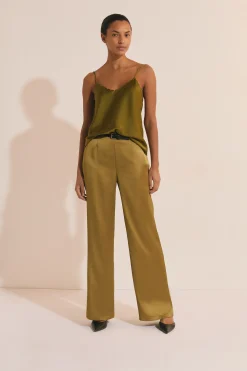 Pantalon droit satiné