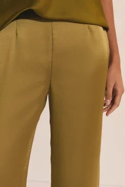 Pantalon droit satiné