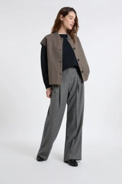 Pantalon large à carreaux