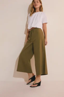 Pantalon élastiqué en coton