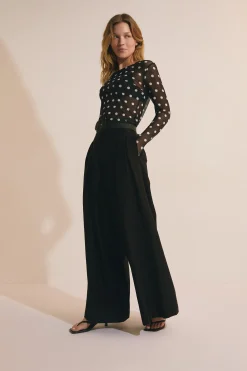 Pantalon palazzo fluide plissé