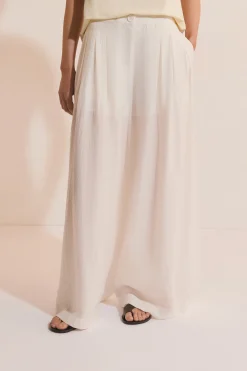 Pantalon palazzo fluide plissé