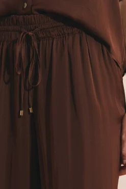 Pantalon satiné coupe large