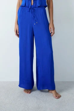 Pantalon satiné coupe large