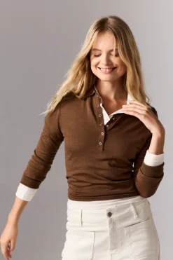 Polo manches longues 100% laine