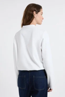Pull col polo avec boutons dorés