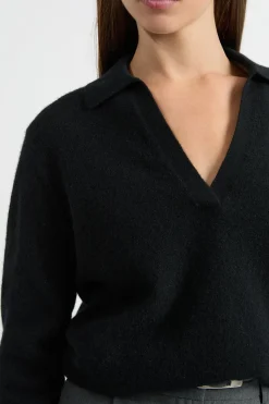 Pull col polo en cachemire