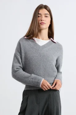 Pull col V en cachemire