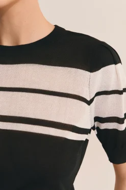 Pull en maille à manches 3/4 et taille cintrée