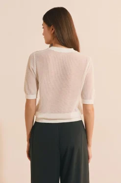 Pull manches courtes ajouré