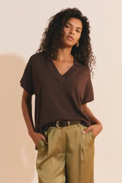 Pull manches courtes col polo
