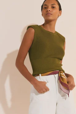 Pull sans manches en maille fine