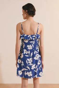 Robe courte à bretelles avec motifs