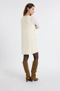 Robe en maille tricot boutonnée