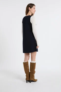 Robe en maille tricot boutonnée