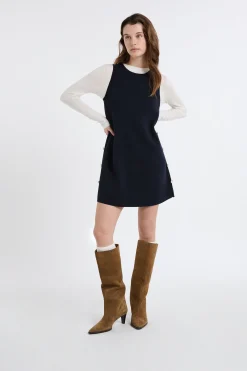 Robe en maille tricot boutonnée