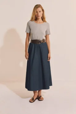 Robe longue bicolore en coton