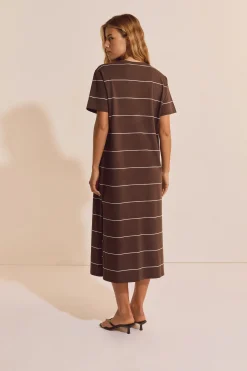 Robe longue à rayures