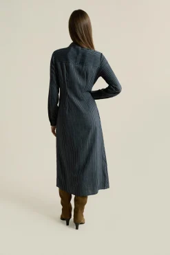 Robe longue à rayures effet cache-coeur