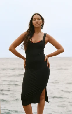 Robe midi avec fente