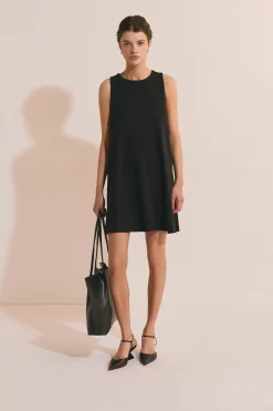Robe trapèze courte en coton