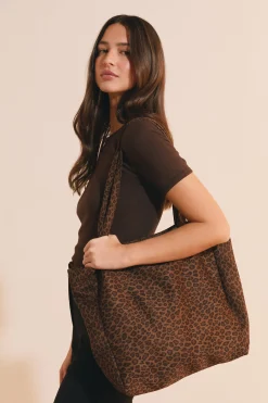 Sac cabas à motif léopard