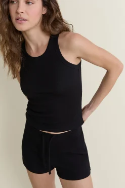 Short de pyjama avec coton côtelé