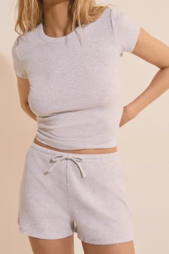 Short de pyjama avec coton côtelé