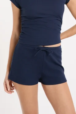 Short de pyjama avec coton côtelé