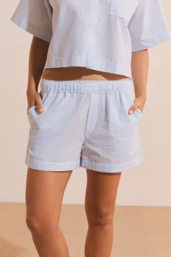 Short de pyjama avec coton gaufré
