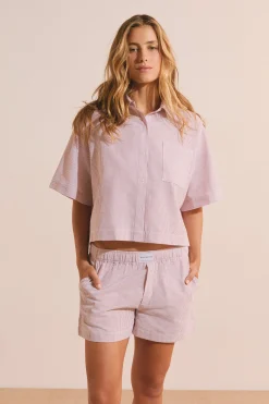 Short de pyjama avec coton gaufré