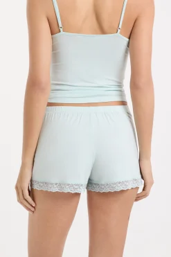 Short de pyjama avec détails dentelle