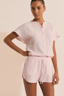 Short de pyjama en gaze de coton