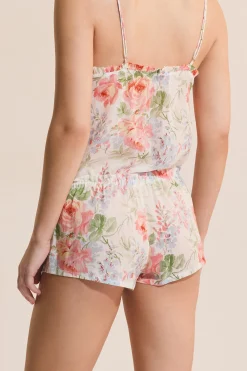 Short de pyjama à motif fleuri