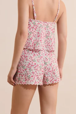 Short de pyjama à motifs en coton