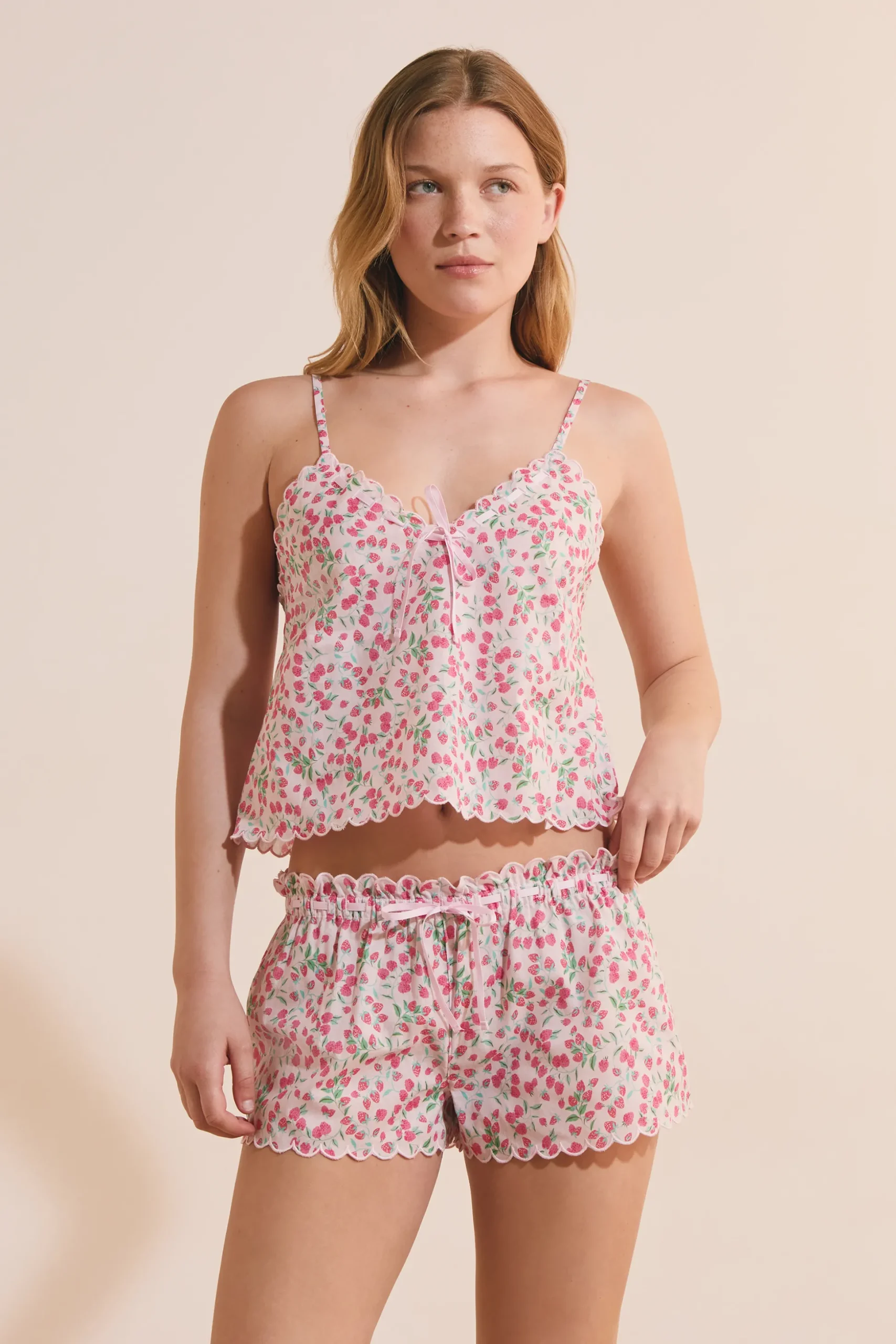 Short de pyjama à motifs en coton