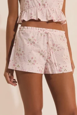 Short de pyjama à motifs fleuris